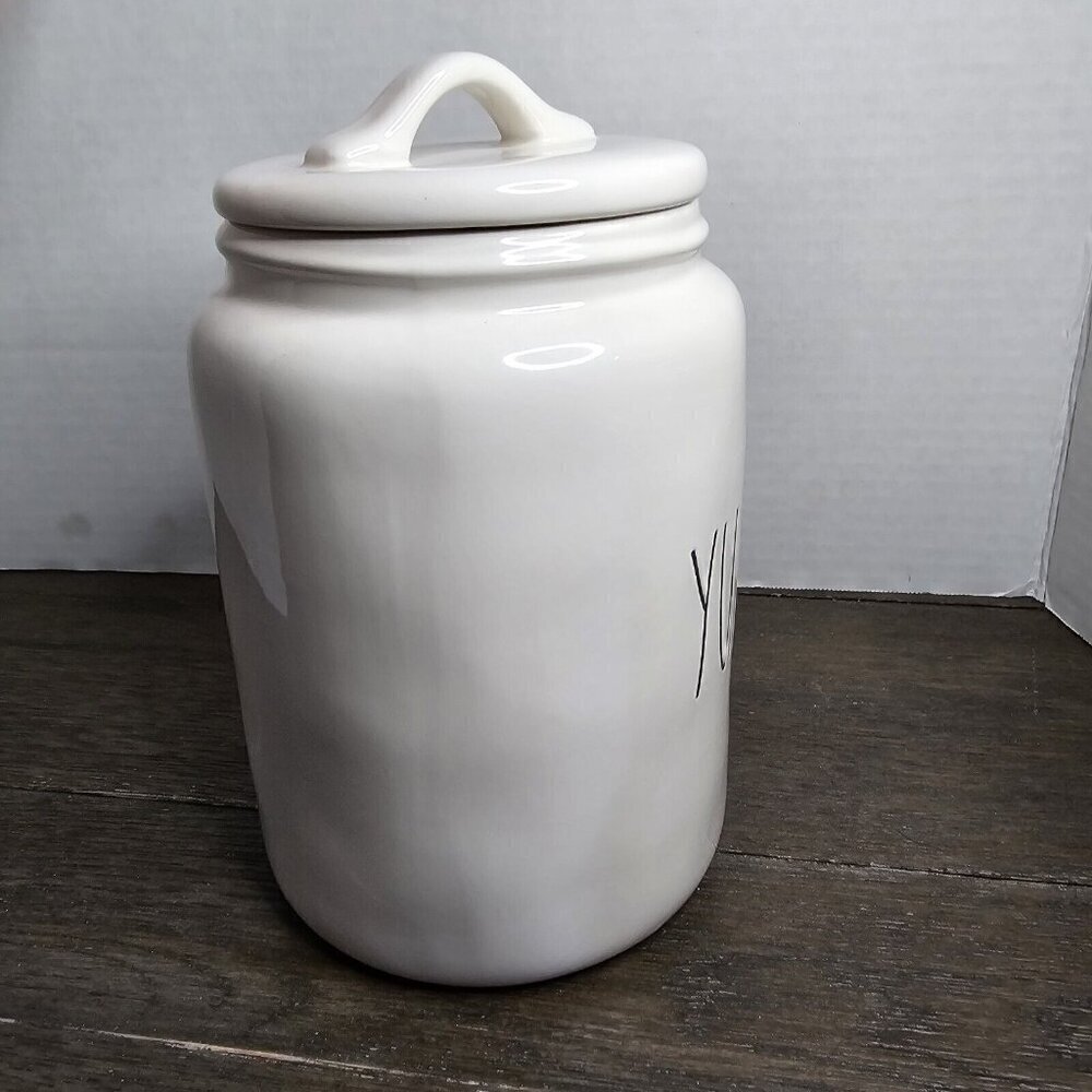 NWT Rae Dunn Artisan Yum Large Canister 2021 Magenta Farmhouse Basics - Picture 7 of 12